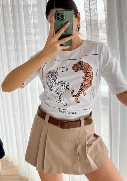 T-Shirt mit Tiger-Muster